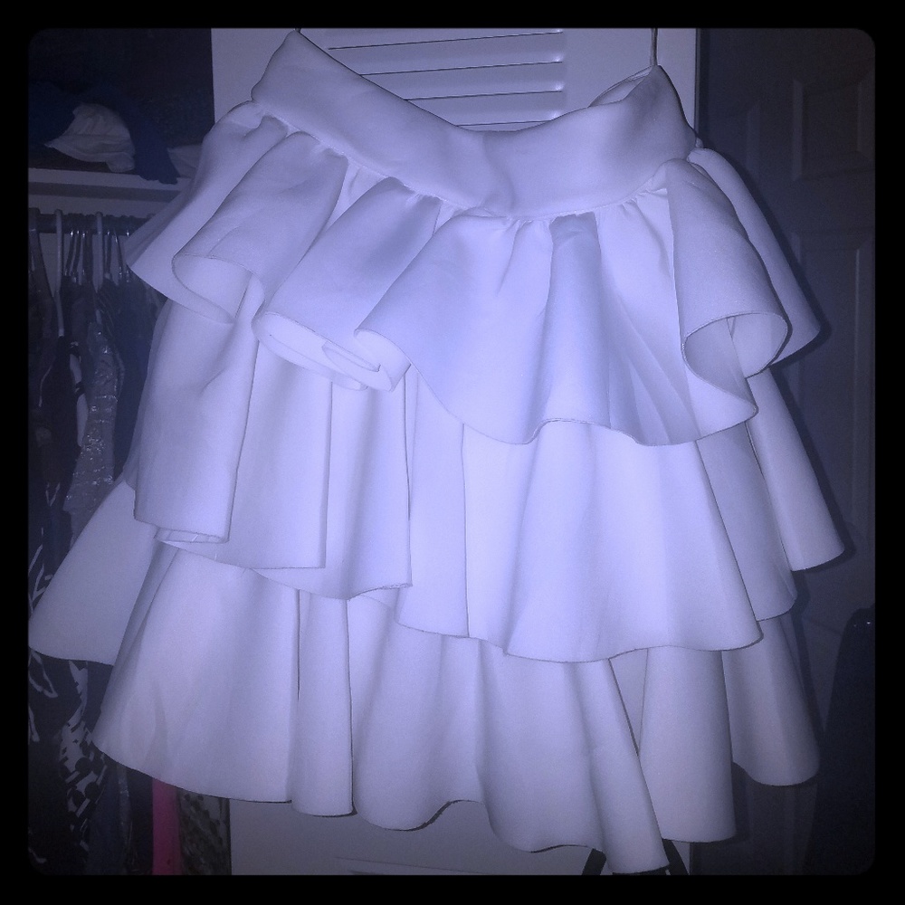 White Ruffle party skirt